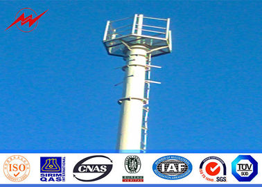 چین Conical 90ft Galvanized Mono Pole Tower , Mobile Communication Tower Three Sections تامین کننده