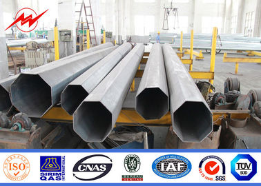 چین 10m HDG Tapered Galvanised Steel Pole for 11kv Power Transmission / Square تامین کننده