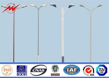 چین Outdoor Galvanized Steel Utility Poles Street Lights Poles With Double Arm تامین کننده