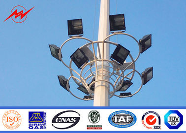 چین Powder Coating Flanged 20m High Mast Poles , Plaza / Garden Lighting Pole تامین کننده