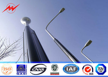 چین 10m Conical Tapered Parking Lot Light Pole , Square Exterior Light Poles تامین کننده