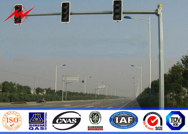 چین 3m Expressway Traffic Light Pole , 1500mm Double Bracket Overpass Metal Light Poles تامین کننده