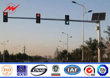 چین OEM Hot Rolled Steel Powder Coated Traffic Light Pole For Road Lighting تامین کننده