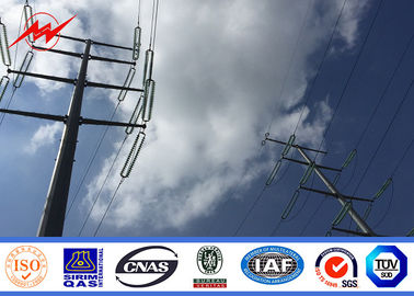 چین Q345 12m 69kv Electrical Power Pole Steel Utility Poles With Cross Arm تامین کننده