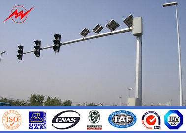 چین 6500mm Height Galvanized Traffic Light Pole Columns Single Bracket For Horizontal Mounting تامین کننده