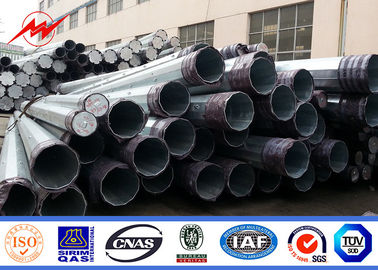چین Outdoor ISO 14M Steel Transmission Pole Bitumen With Two Cross Arm تامین کننده