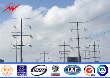 چین Round 5mm 20m High Mast Lighting Poles With 2 Cross Arm For Power Distribution تامین کننده