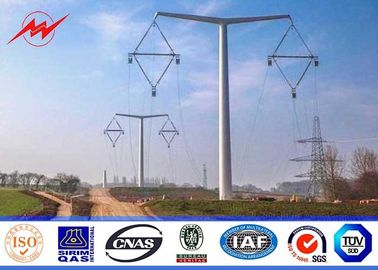 چین Conical 12.2m 1280kg Load Steel Utility Pole For Power 65kv Distribution تامین کننده