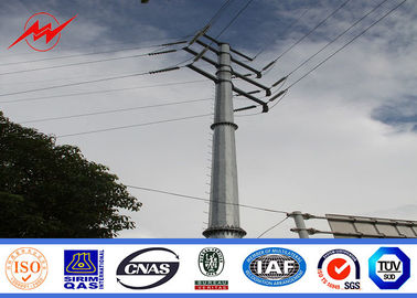 چین AWS D1.1 16m 6.9kv Power Line Pole / Steel Utility Poles For Mining Industry تامین کننده