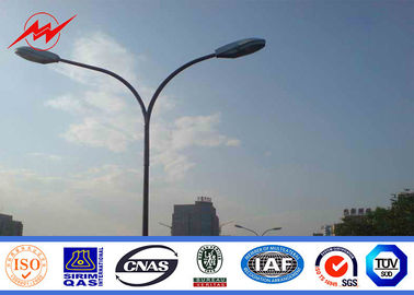 چین Q345 Hot DIP Galvanized Street Light Poles / Street Lamp Pole With Double Arm 12M تامین کننده