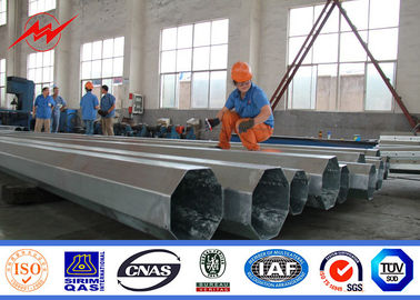 چین Conical 5mm Steel Transmission Poles 17m Height Three Sections 510kg Load Bitumen تامین کننده