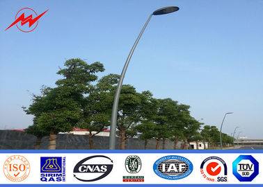 چین Street Lighting Single Bracket Parking Light Poles 6m Height Steel 3mm Thickness تامین کننده