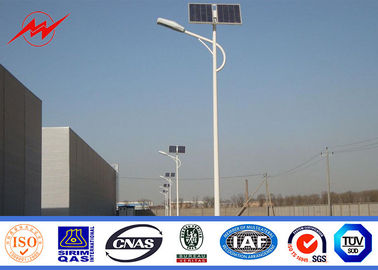 چین Q235 Hot Dip Galvanized Street Light Poles 12m With Cross Arm 1.8 Safety Factor تامین کننده