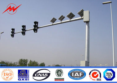 چین Galvanized Durable 8m Standard Traffic Light Pole With Double Arm / Single Arm تامین کننده