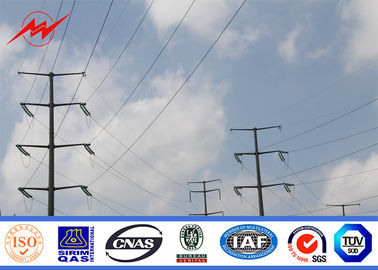 چین 11m 5 KN Steel Power Pole Double Circuit Transmission Line Electric Utility Poles تامین کننده