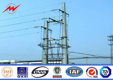 چین 132 KV 15m Galvanized Steel Power Transmission Poles With Cross Arm 12 Side تامین کننده