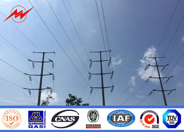 چین 10m-20m Galvanised Steel Power Poles / Electric Transmission Line Poles Round Shape تامین کننده