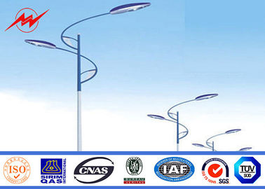 چین Solar Power System Street Light Poles With Single Arm 9m Height 1.8 Safety Factor تامین کننده