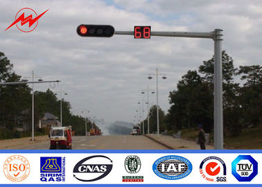 چین 6m Traffic Light Pole Durable Single Arm Signal Road Light Pole With Anchor Bolts تامین کننده