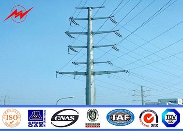 چین AWS D1.1 16m 69kv Power Line Pole / Steel Utility Poles For Mining Industry تامین کننده