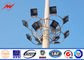 Powder Coating Flanged 20m High Mast Poles , Plaza / Garden Lighting Pole تامین کننده