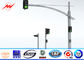 Custom 4.5m Height Galvanized Traffic Light Signs With Single Bracket تامین کننده
