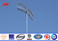 50 FT 500W LED High Mast Lighting Pole Round Shape With External Caged Ladder تامین کننده