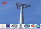 55m ISO Standard Monopole Telecom Tower With Cable Accessories تامین کننده