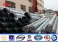 11m 10kn Electrical Power Poles Galvanized Steel Poles With Cross Arm تامین کننده
