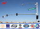 11M Height 6M  Length Durable Mast Arm Traffic Signals Pole With Anchor Bolts تامین کننده