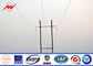Round Galnvanized Bitumen 11m Electrical Power Poles For Transmission Line تامین کننده