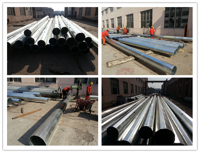 9m 300Dan Galvanized Steel Pole For Electrical Power Transmission Line 0