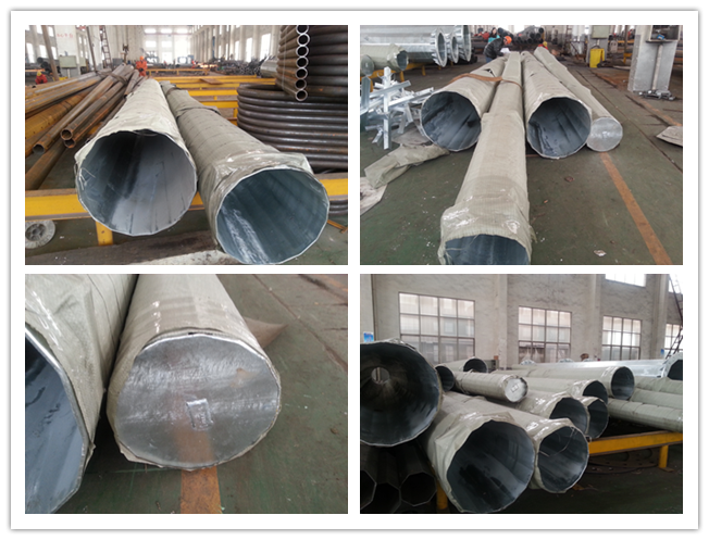 10m 5KN Galvanized Steel Power Pole For Electrical Transmission Power Line 1