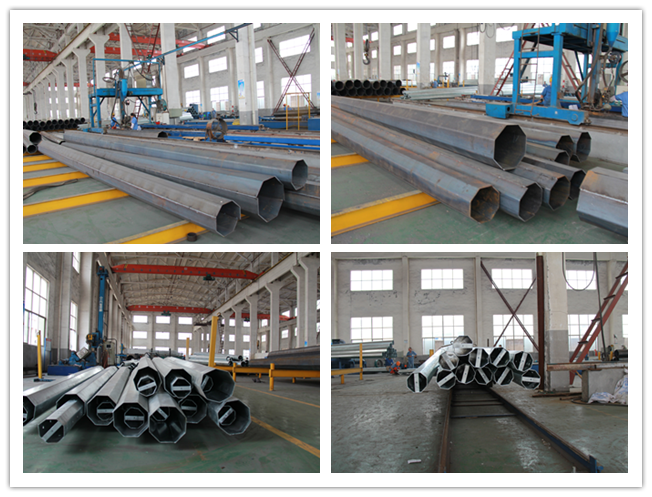 20 FT Galvanised Steel Poles / Tubular Pole For Philippines Transmission Line 0