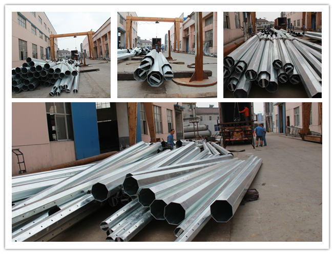 20 FT Galvanised Steel Poles / Tubular Pole For Philippines Transmission Line 1