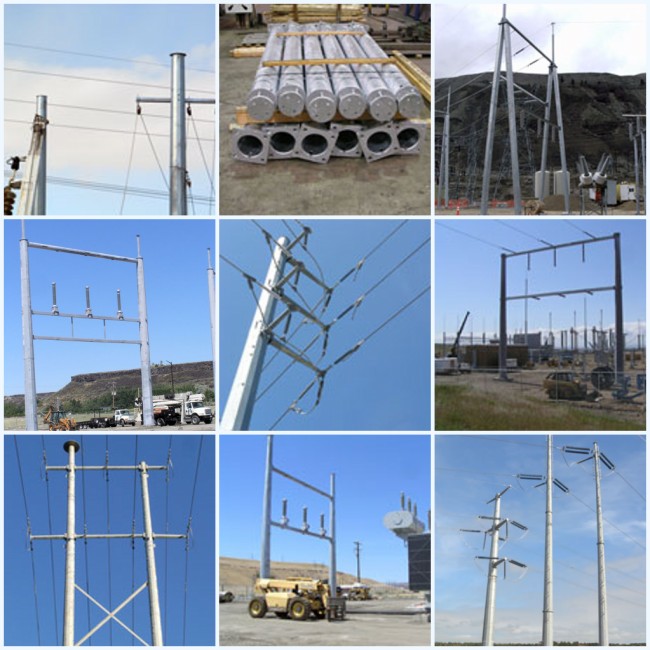 Tapered Galvanized Steel Utility Pole AWS D1.1 Welding Standard 21m 1280kg Load Weight 2