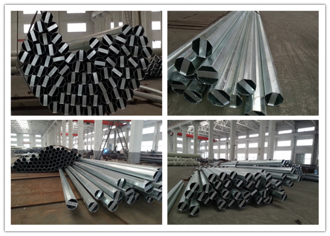 Metal Electrical Galvanized Steel Pole For Transmission Line Project 1mm - 30mm Thick 0