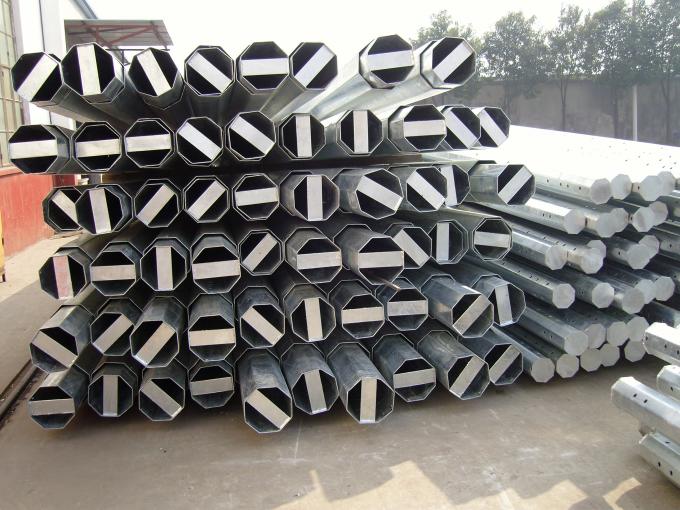 ISO 9m 10m Galvanized Steel Pole With 2.75mm - 3mm Thickenss High Performance 1