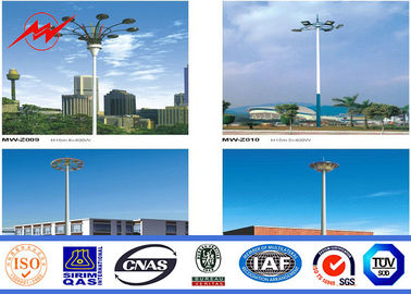 چین Round Painting 60M High Mast Pole with Lifting System for Plaza Lighting تامین کننده