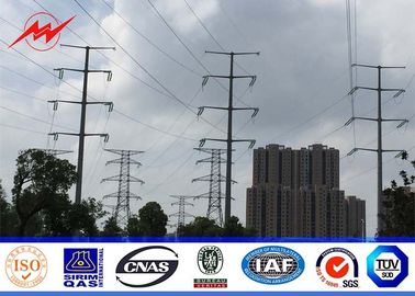 چین 14m 500 Dan Tapered Steel Utility Pole , Galvanized Steel Poles With Climbing Ladder Protection تامین کننده