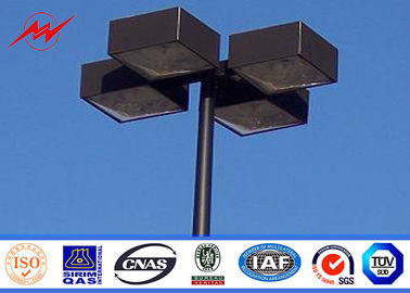چین 10M Blue Square Light Street Lighting Poles 4mm Thickness 1.5m Light Arm For Parking Lot تامین کننده