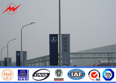 چین 10m Roadside Street Light Poles Steel Pole With Advertisement Banner تامین کننده
