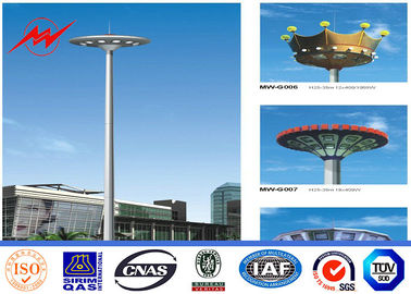 چین 30m 3 Sections HDG High Mast Pole With 15*2000w For Airport Lighting تامین کننده