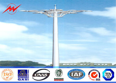 چین Q345 Octagonal Stadium Light High Mast Tower 10 200W HPS Lights With Raising System تامین کننده