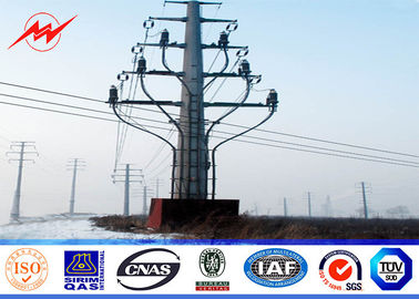 چین 14m Octagonal Steel Power Distribution Poles Galvanized Bitumen AWS D1.1 For Transmission Overline تامین کننده