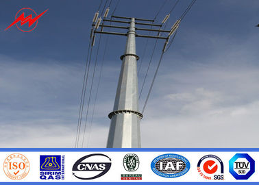 چین 15m Q345 Galvanized Utility Steel Power Pole , Electrical Transmission Line Poles تامین کننده