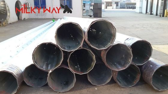 کیفیت  33KV Tubular Octagonal Steel Power Pole with 500 Kg Design Load and Wind Speed 160km/h Earthquake Resistant کارخانه