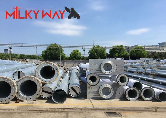 کیفیت  90ft Galvanized Mono Pole Tower for Telecommunication with Quick Assembly and Domestic Steel Construction کارخانه