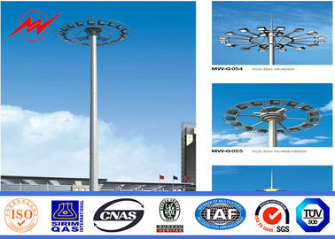 Multisided Powder Coating 40M High Mast Pole with Winch for Park Lighting تامین کننده