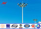 Golden Color 15m Welding High Mast Lighting Poles For Airport / School / Villas تامین کننده